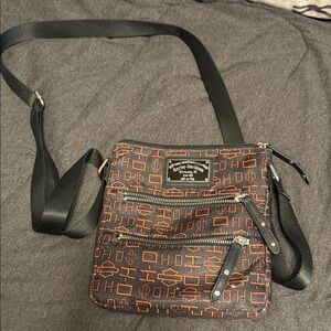 Harley Davidson Geometric Black and Orange cross body Bag